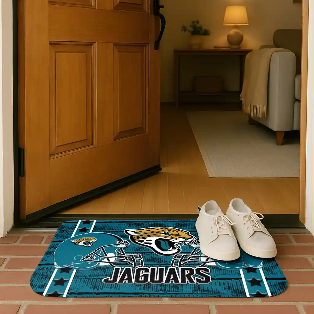 jacksonville-jaguars-helmet-illustration-teal-doormat-fashion-forward.webp