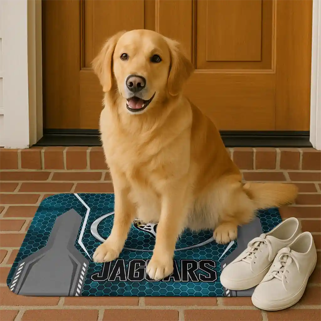 jacksonville-jaguars-hexagon-oval-teal-doormat-high-quality.webp