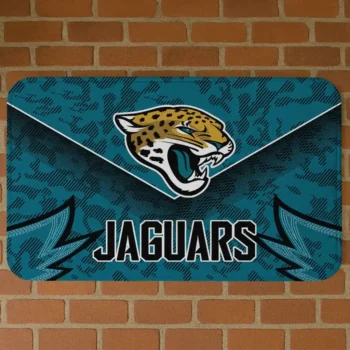 Teal Layered Lines Jacksonville Jaguars Doormat - Non-Slip Fan Mat