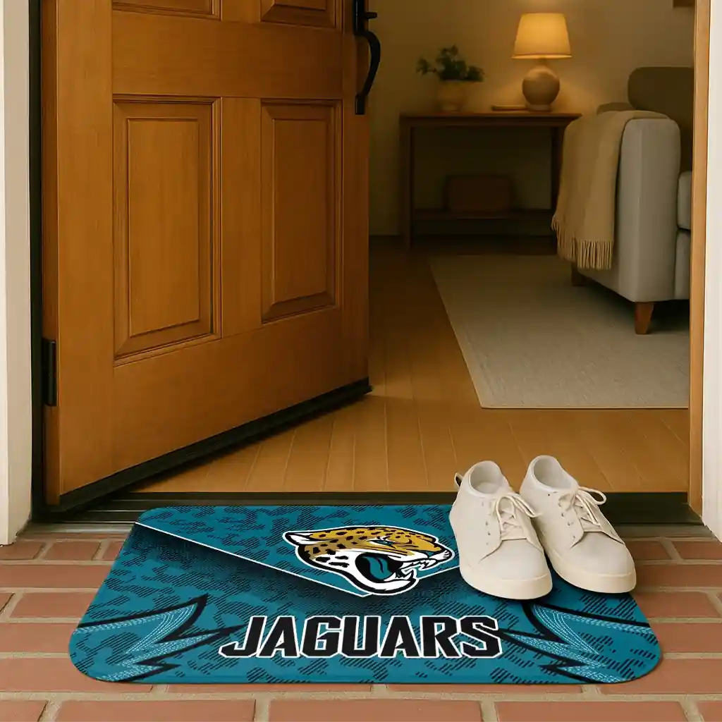 jacksonville-jaguars-layered-lines-teal-doormat-fashion-forward.webp