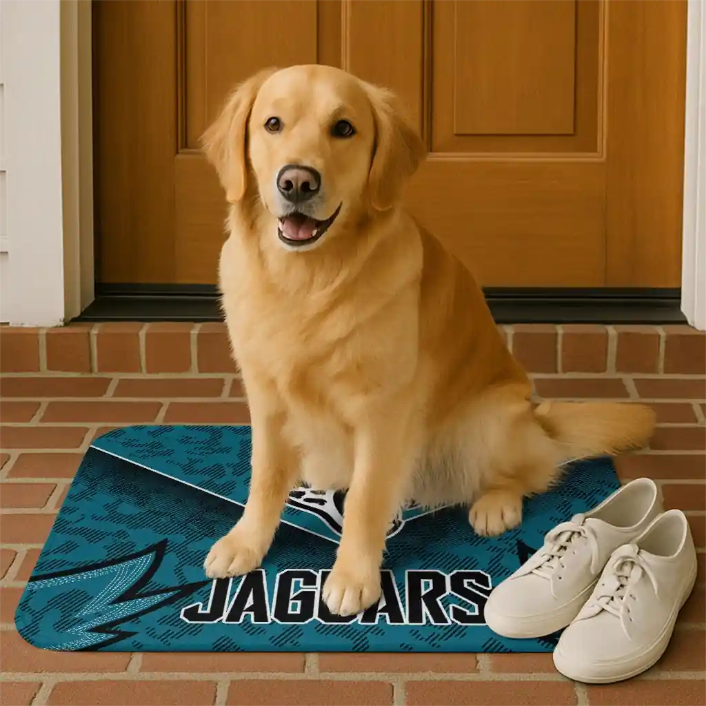 jacksonville-jaguars-layered-lines-teal-doormat-high-quality.webp
