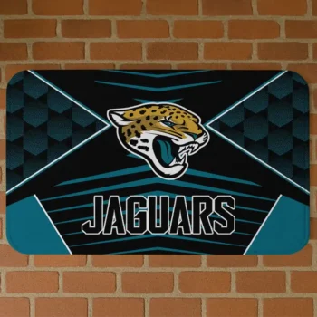 Black/Teal Techno Camo Jacksonville Jaguars Doormat - Non-Slip Fan Mat