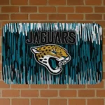 Teal Vertical Flow Jacksonville Jaguars Doormat - Non-Slip Fan Mat