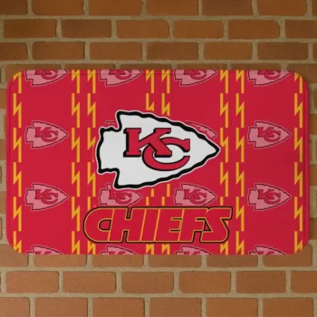Red Bolt Row Kansas City Chiefs Doormat - Non-Slip Fan Mat