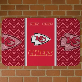 Red Chevron Stack Kansas City Chiefs Doormat - Non-Slip Fan Mat