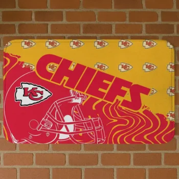 Red Football Pride Kansas City Chiefs Doormat - Non-Slip Fan Mat