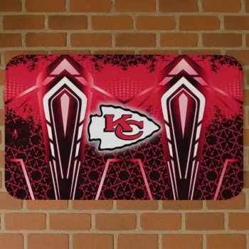Red Graphic Stripes Kansas City Chiefs Doormat - Non-Slip Fan Mat