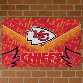 Red Layered Lines Kansas City Chiefs Doormat - Non-Slip Fan Mat