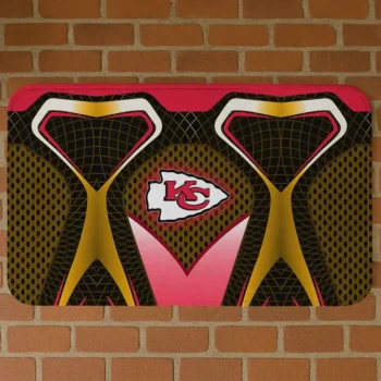 Gold Torso Pattern Kansas City Chiefs Doormat - Non-Slip Fan Mat