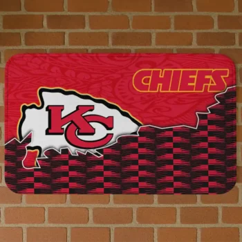 Black/Red Tribal Detailing Kansas City Chiefs Doormat - Non-Slip Fan Mat