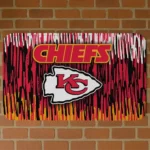 Red Vertical Flow Kansas City Chiefs Doormat - Non-Slip Fan Mat
