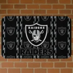 Black Bolt Row Las Vegas Raiders Doormat - Non-Slip Fan Mat