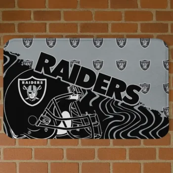 Black Football Pride Las Vegas Raiders Doormat - Non-Slip Fan Mat