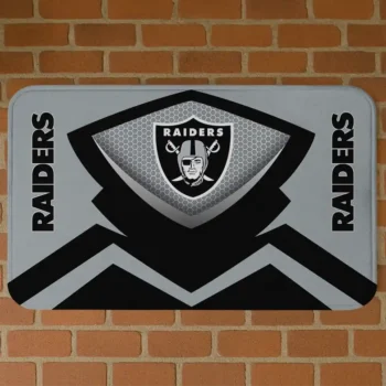 Black Ninja Mesh Las Vegas Raiders Doormat - Non-Slip Fan Mat