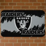 Black Plate Rip Las Vegas Raiders Doormat - Non-Slip Fan Mat