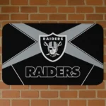 Black Techno Camo Las Vegas Raiders Doormat - Non-Slip Fan Mat