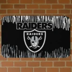 Black Vertical Flow Las Vegas Raiders Doormat - Non-Slip Fan Mat