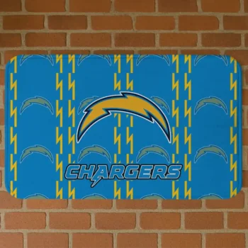 Blue Bolt Row Los Angeles Chargers Doormat - Non-Slip Fan Mat