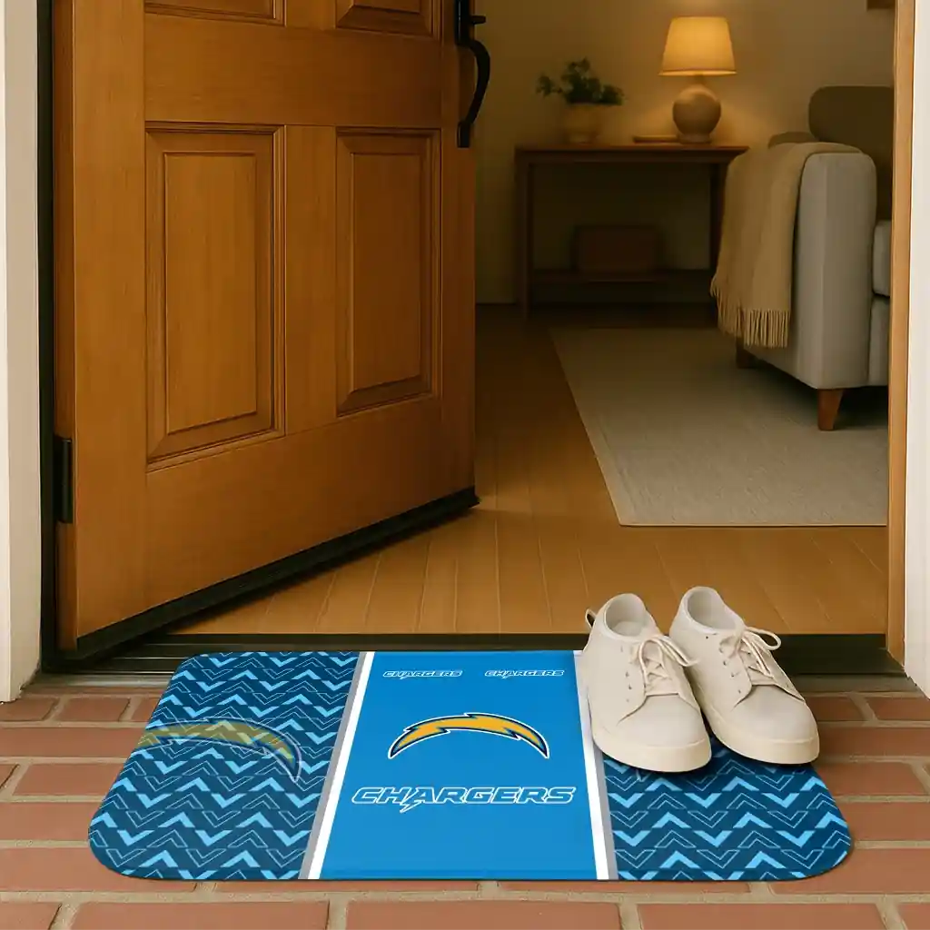 los-angeles-chargers-chevron-stack-blue-doormat-fashion-forward.webp