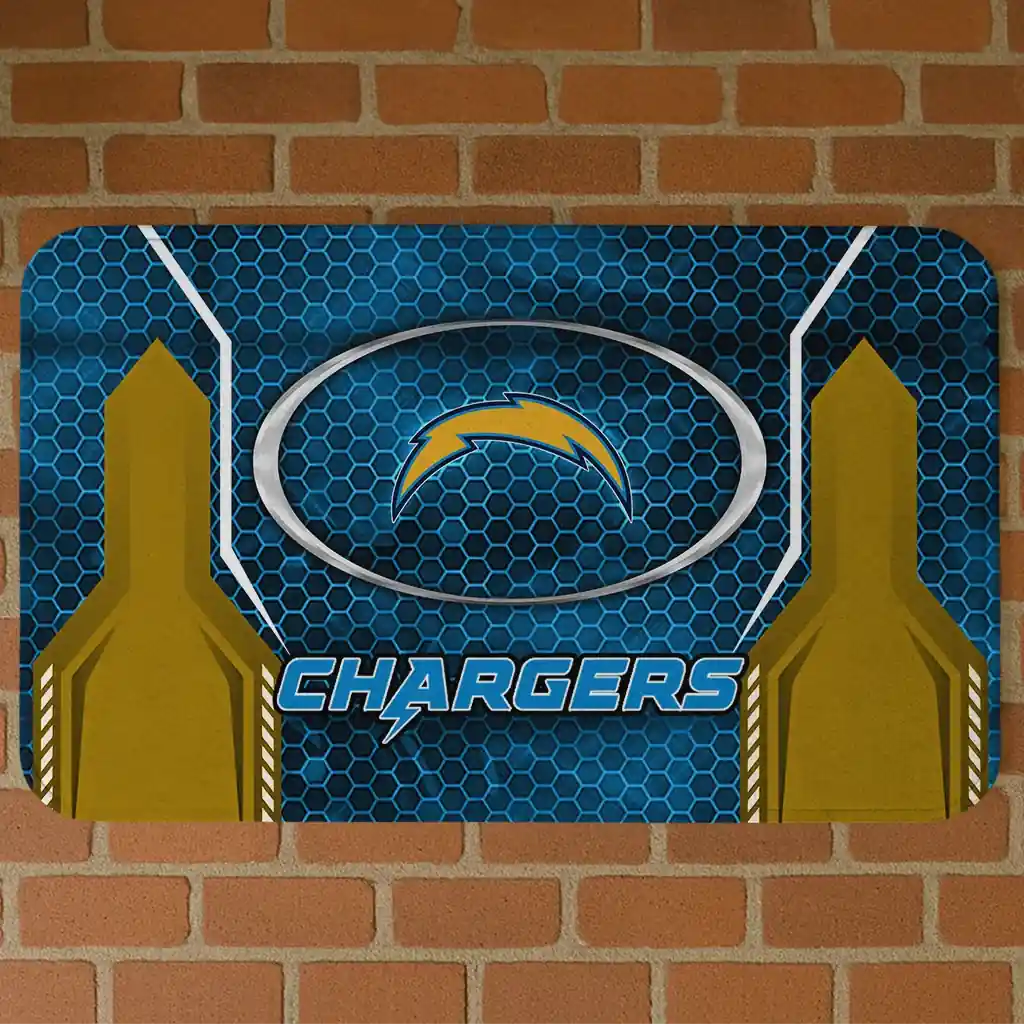 los-angeles-chargers-hexagon-oval-blue-doormat-best-selling.webp los angeles chargers hexagon oval blue doormat best selling