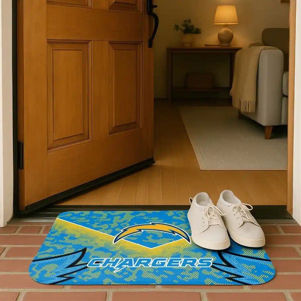 los-angeles-chargers-layered-lines-blue-doormat-fashion-forward.webp