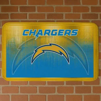 Blue Pixel Blur Los Angeles Chargers Doormat - Non-Slip Fan Mat