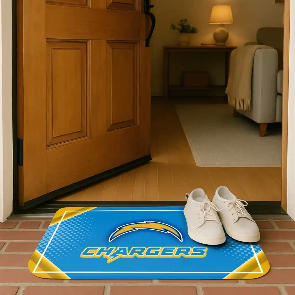 los-angeles-chargers-silver-halftone-blue-doormat-fashion-forward.webp
