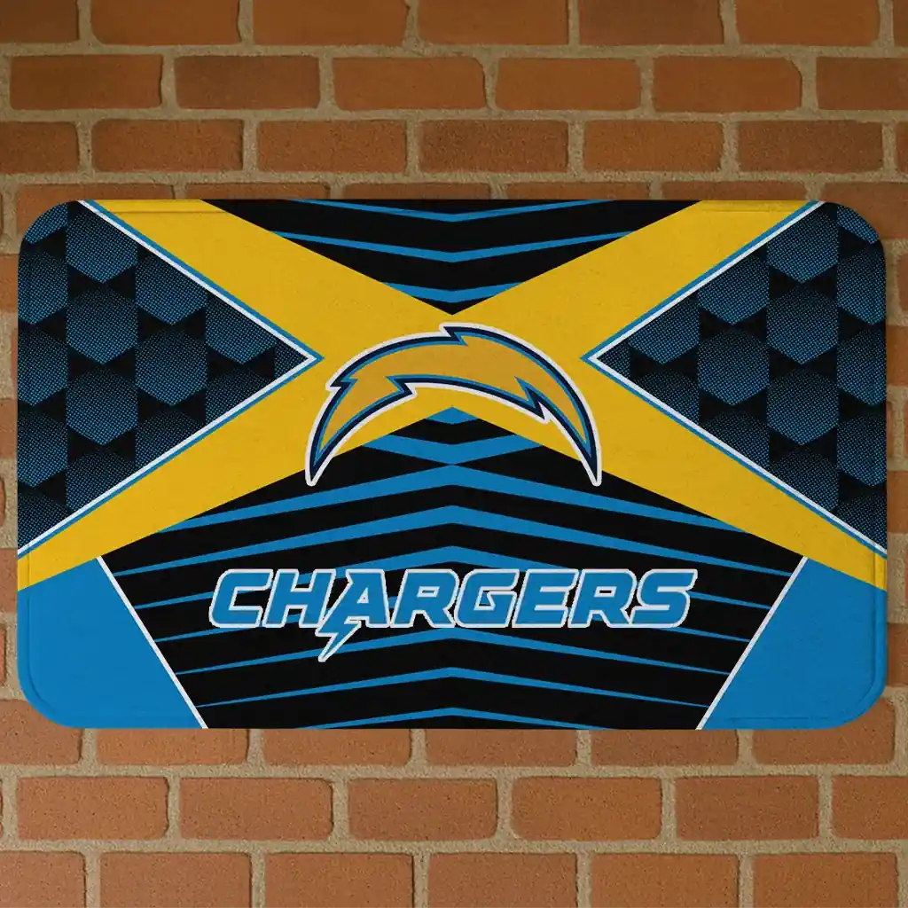 los-angeles-chargers-techno-camo-blue-black-doormat-best-selling.webp los angeles chargers techno camo blue black doormat best selling