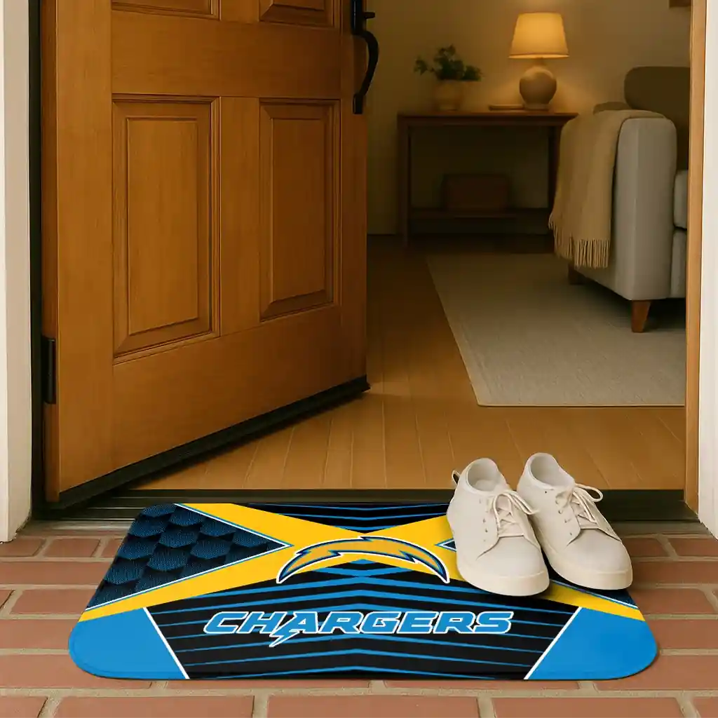 los-angeles-chargers-techno-camo-blue-black-doormat-fashion-forward.webp