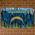 Blue Vertical Flow Los Angeles Chargers Doormat - Non-Slip Fan Mat