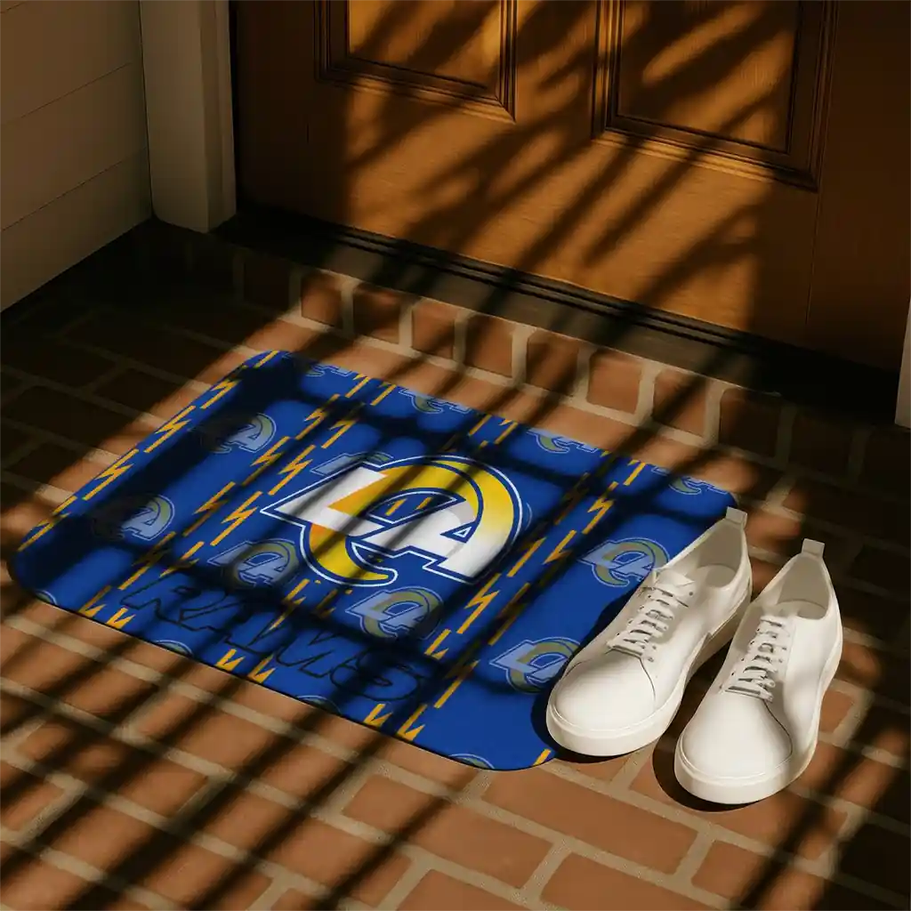 los-angeles-rams-bolt-row-blue-doormat-trendy.webp