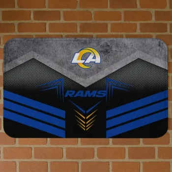 Black/Blue Chevron Points Los Angeles Rams Doormat - Non-Slip Fan Mat