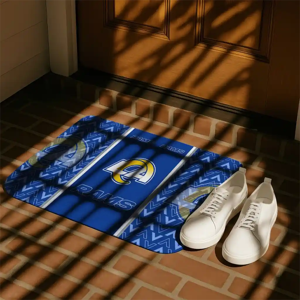 los-angeles-rams-chevron-stack-blue-doormat-trendy.webp