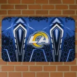 Blue Graphic Stripes Los Angeles Rams Doormat - Non-Slip Fan Mat