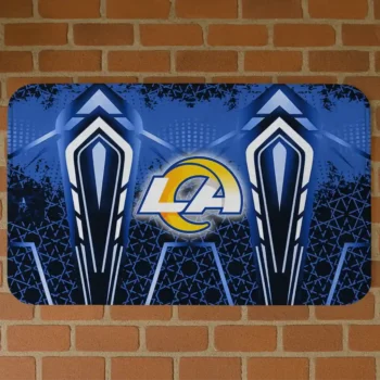 Blue Graphic Stripes Los Angeles Rams Doormat - Non-Slip Fan Mat