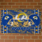 Blue Helmet Illustration Los Angeles Rams Doormat - Non-Slip Fan Mat