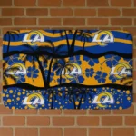 Black/Blue Palm Silhouette Los Angeles Rams Doormat - Non-Slip Fan Mat