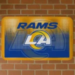 Blue Pixel Blur Los Angeles Rams Doormat - Non-Slip Fan Mat