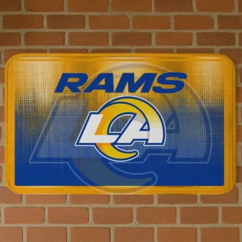 Blue Pixel Blur Los Angeles Rams Doormat - Non-Slip Fan Mat