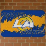 Blue Plate Rip Los Angeles Rams Doormat - Non-Slip Fan Mat