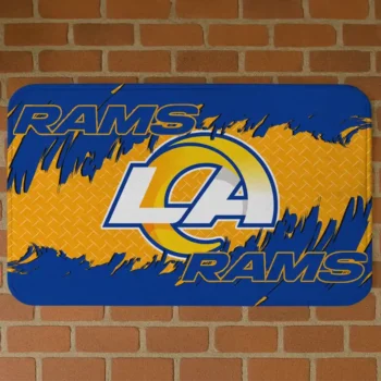 Blue Plate Rip Los Angeles Rams Doormat - Non-Slip Fan Mat