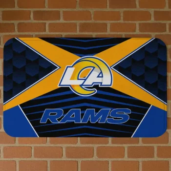 Black/Blue Techno Camo Los Angeles Rams Doormat - Non-Slip Fan Mat