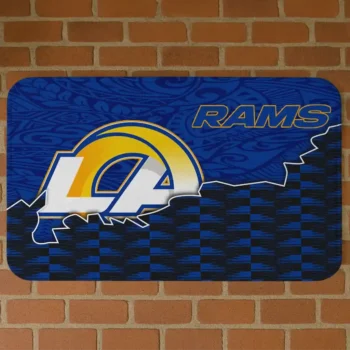 Black/Blue Tribal Detailing Los Angeles Rams Doormat - Non-Slip Fan Mat