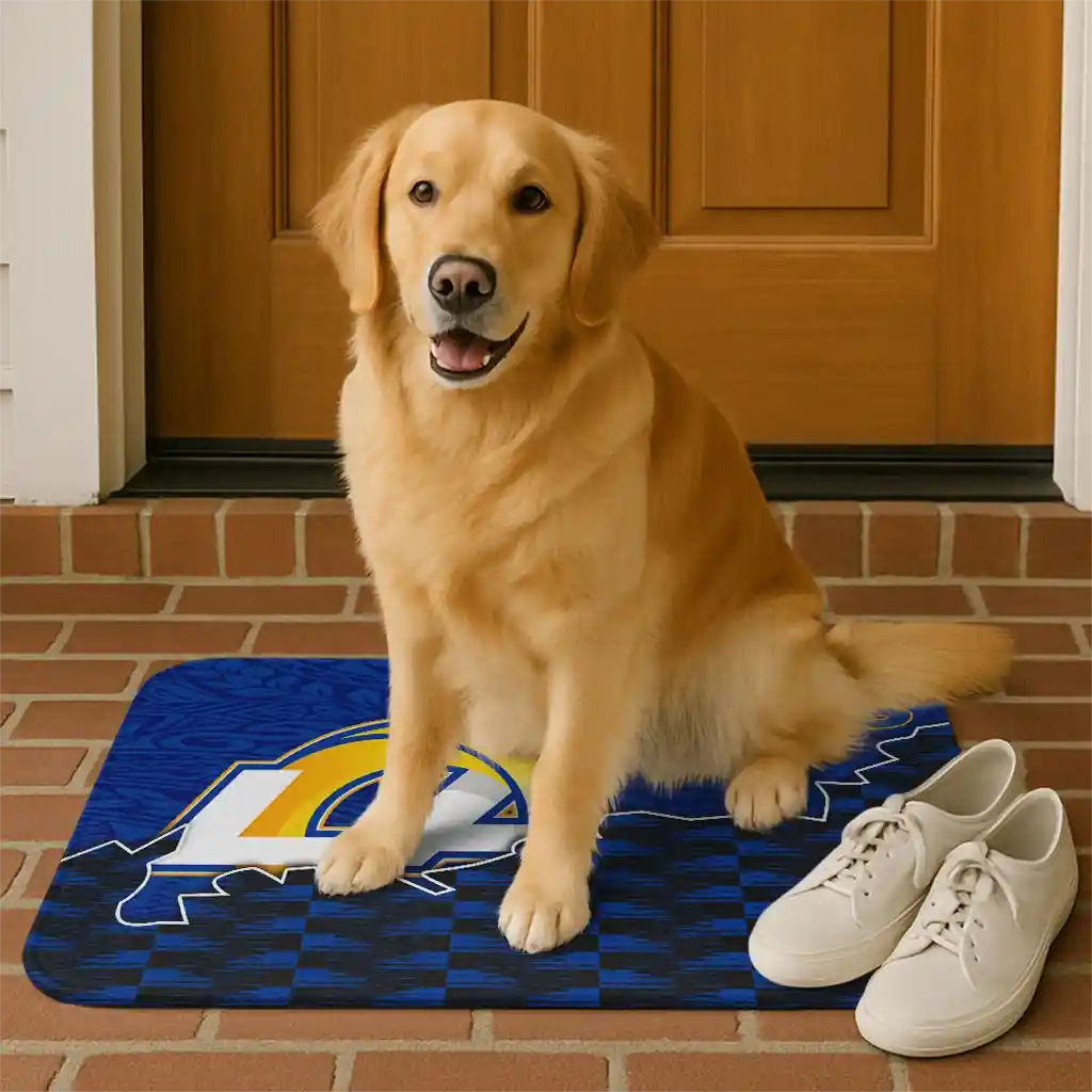 los-angeles-rams-tribal-detailing-blue-black-doormat-high-quality.webp