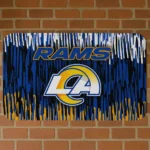 Blue Vertical Flow Los Angeles Rams Doormat - Non-Slip Fan Mat