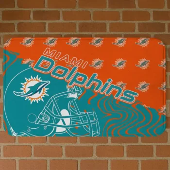Aqua Football Pride Miami Dolphins Doormat - Non-Slip Fan Mat