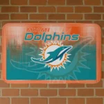 Aqua Pixel Blur Miami Dolphins Doormat - Non-Slip Fan Mat