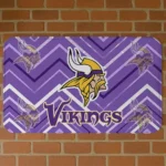 Purple Chevron Geometrics Minnesota Vikings Doormat - Non-Slip Fan Mat