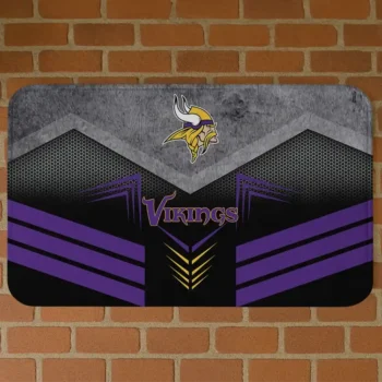 Black/Purple Chevron Points Minnesota Vikings Doormat - Non-Slip Fan Mat