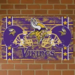Purple Helmet Illustration Minnesota Vikings Doormat - Non-Slip Fan Mat